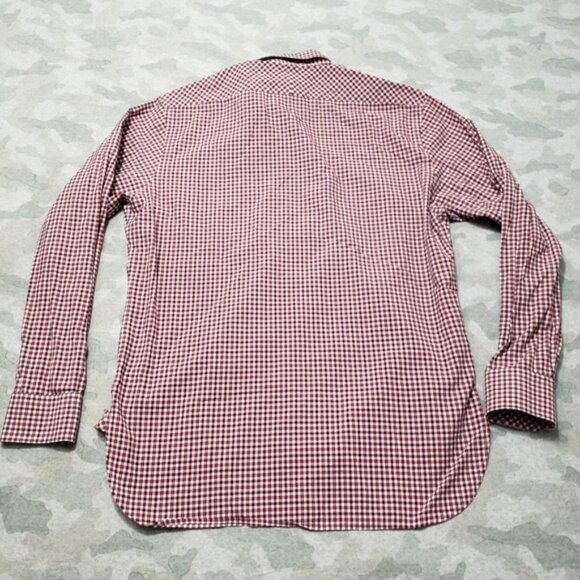 Billy Reid Shirt Mens Large Red Pockets Long Sleeve Button-Up Check - Picture 6 of 9